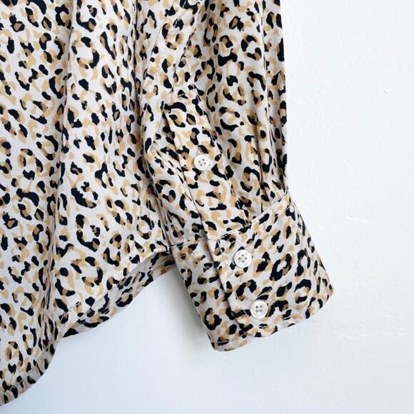 Current/Elliott Gold Leopard Print Derby Button-Up Shirt - Picture 6 of 10